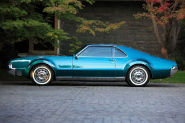 blue classic car
